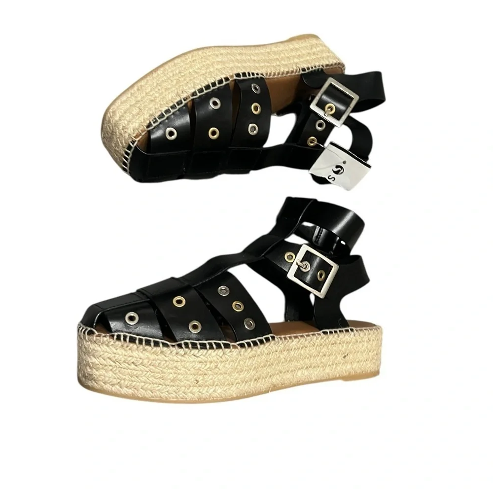 NWT Free People Gable Glad Ankle Strap Espadrille Platform Sandal Sz 40